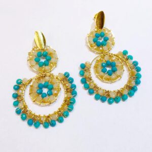 Aros Cristales color aqua