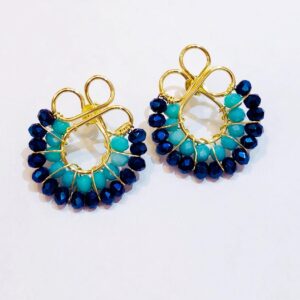 Aros Cristales color azul aqua