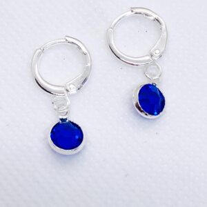 Aros plata cristales azules
