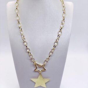 Collar Enchape Oro Colgante Estrella Estrella